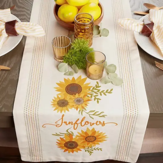 DII&reg; 108" Sunflowers Print Table Runner {6}