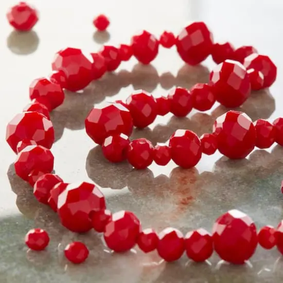 Red Faceted Glass Rondelle Beads by Bead Landing&trade; {3}