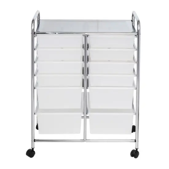 Honey Can Do Chrome 12-Drawer Rolling Craft Storage Cart {8}