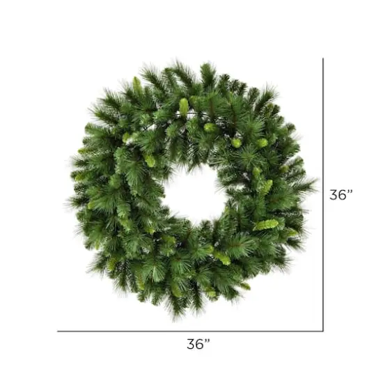 36" Bangor Mixed Pine Artificial Christmas Wreath {4}