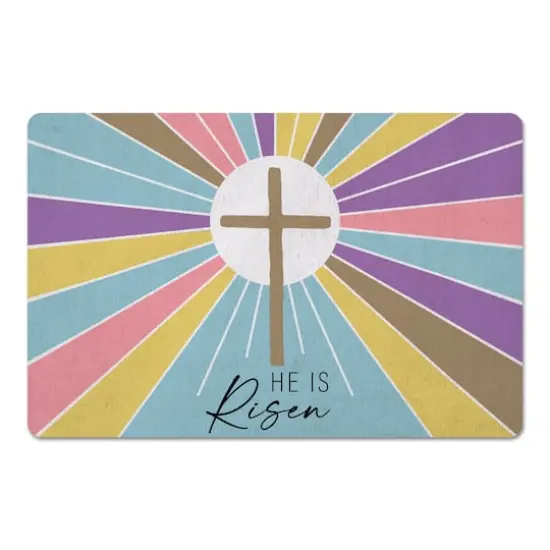 His Is Risen Colorful Floor Mat {1}