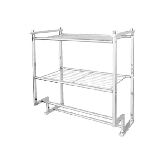 Organize It All 2-Tier Wall Mounted Shelf & Towel Rack  {1}