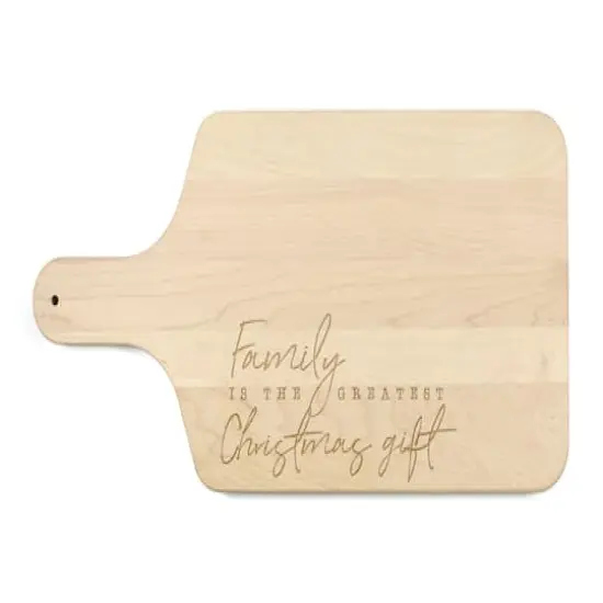 17" Family Is the Greatest Christmas Gift Maple Paddle Cutting Board {1}