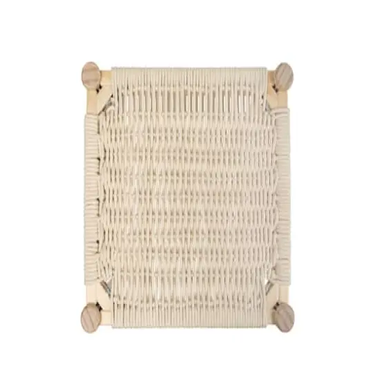 Hello Honey&reg; Fernway 25" Solid Wood and Woven Rope Counter Height Stool Cream {6}