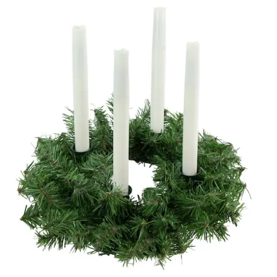 12" Pine Artificial Christmas Advent Candle Holder Wreath {5}