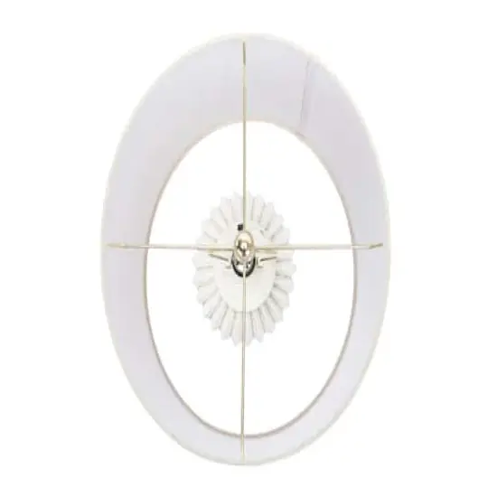 Hello Honey&reg; 22" Distressed White Finish Fluted Terracotta Table Lamp with Linen Shade {8}