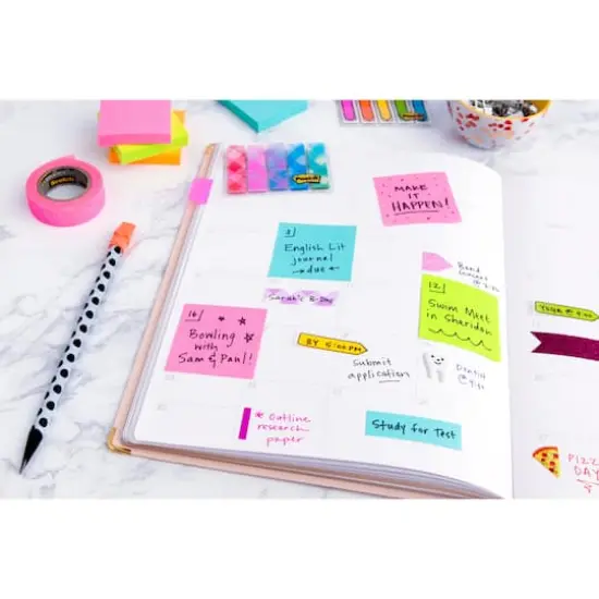 Post-it&reg; 3" x 3" Super Sticky Notes, 5 Pack Neon Pink {8}