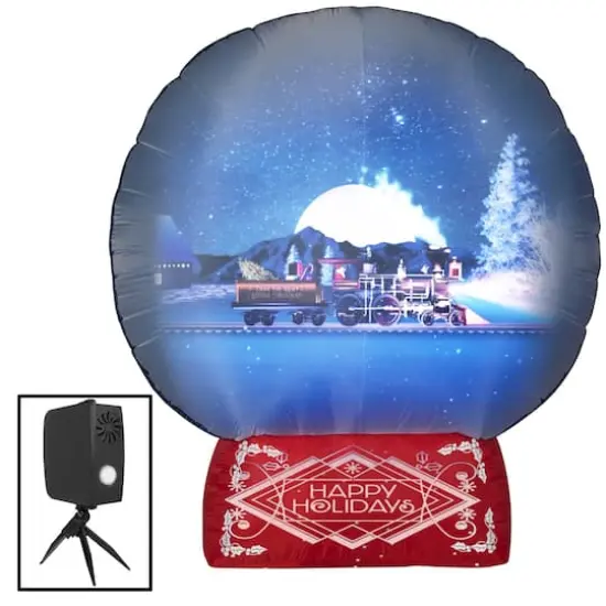 7.5ft. Airblown&reg; Inflatable Christmas Living Projection Snow Globe {1}