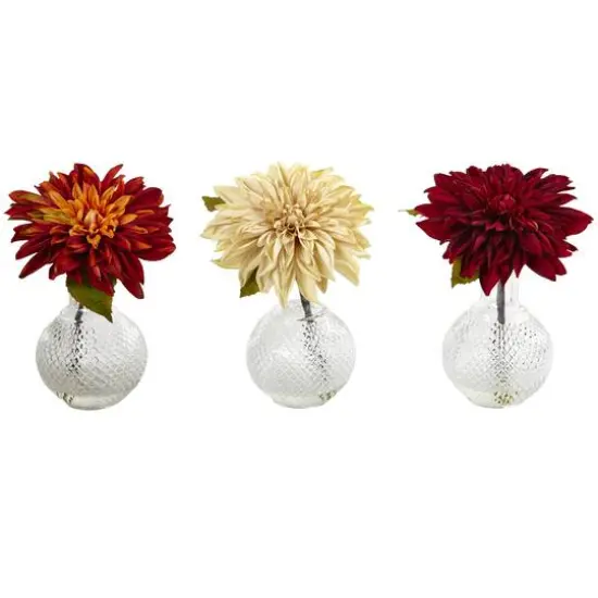 8" Dahlia with Decorative Vase Set {1}