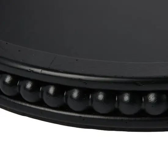Hello Honey&reg; 16" Decorative Round Wood Tray with Hobnail Edge Black {4}