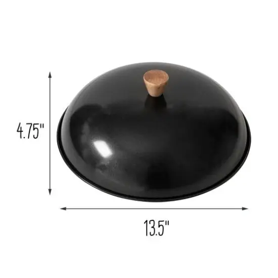 Honey Can Do 14'' Joyce Chen Classic Series Carbon Steel Wok Lid with Birch Knob {5}