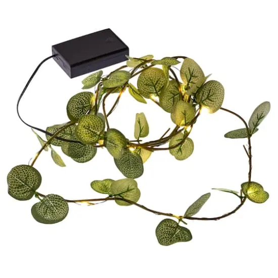 18ct. Warm White LED String Lights Eucalyptus Leaf Garland by Ashland&reg; {5}