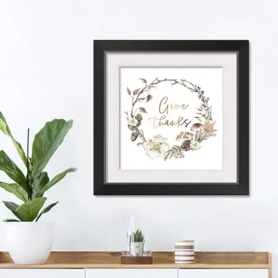 Give Thanks Fall Print in Black Frame {1}