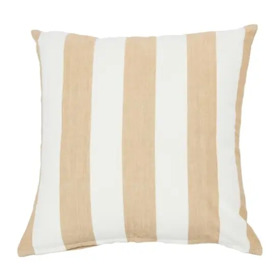 Hello Honey&reg; 20'' Square Beige Striped Cotton Pillow Cover {1}