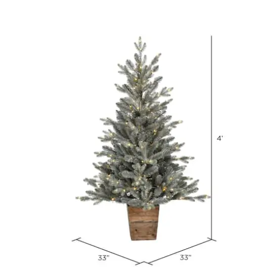 4ft. Pre-Lit Gooding Potted Pine Artificial Tree, Warm White LED Mini Lights {5}
