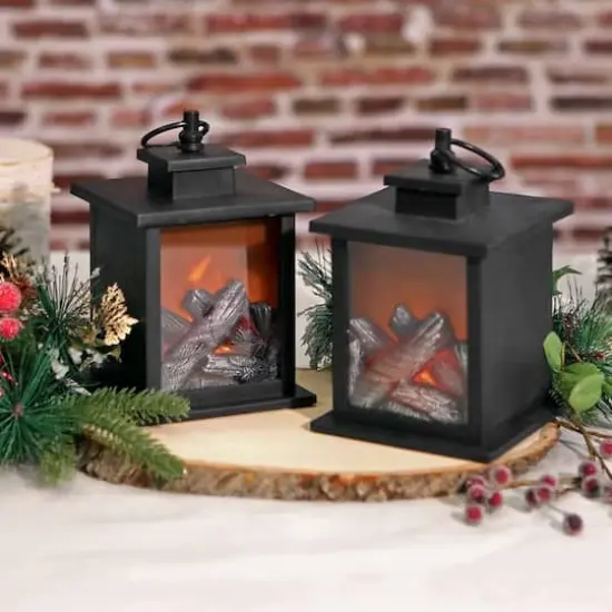 Kate Aspen&reg; Tokyo LED Black Vintage Decorative Lantern, 2ct. {5}