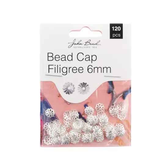 John Bead Must Have Findings 6mm Bead Cap Filigrees Silver {1}