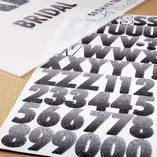 Neutral Ombre Glitter Alphabet Stickers by Recollections&trade; {3}