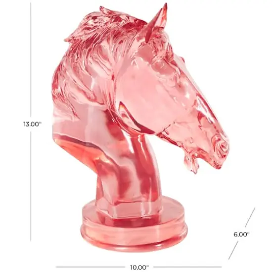 13" Horse Decorative Sculpture Pink {8}