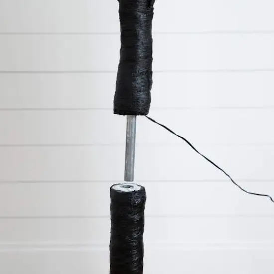 8ft. Pre-Lit Halloween Black Twig Artificial Tree with 510 Orange & Purple LED Lights {8}