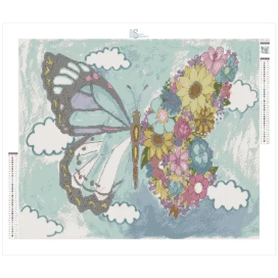 Sparkly Selections Flower Butterfly by Local Utah Artist Kristina M. Diamond Painting Kit, Round Diamonds {3}