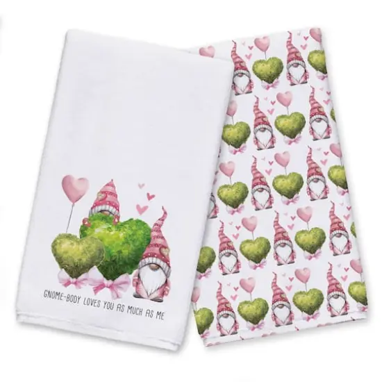Gnome-Body Loves You as Much as Me Tea Towel - Set of 2 {1}