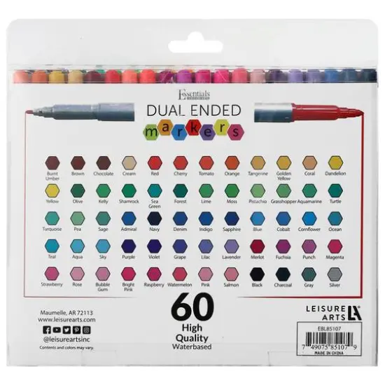 Essentials by Leisure Arts 60 Color Dual Ended Marker Set {3}