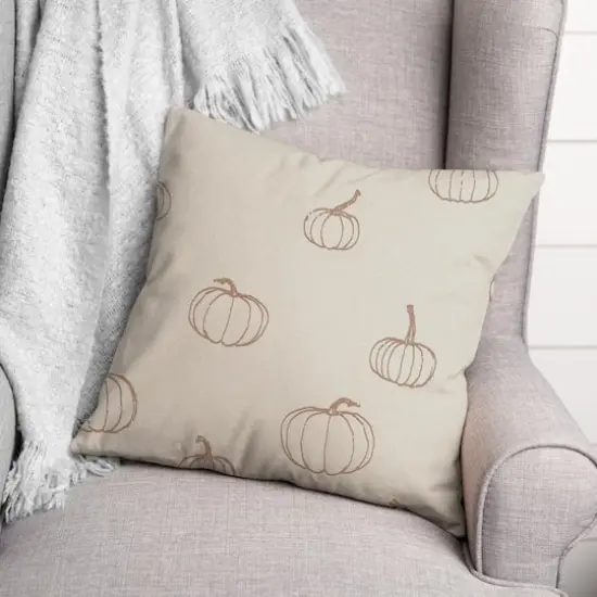 Dusty Rose Mini Pumpkin Pattern Throw Pillow {4}