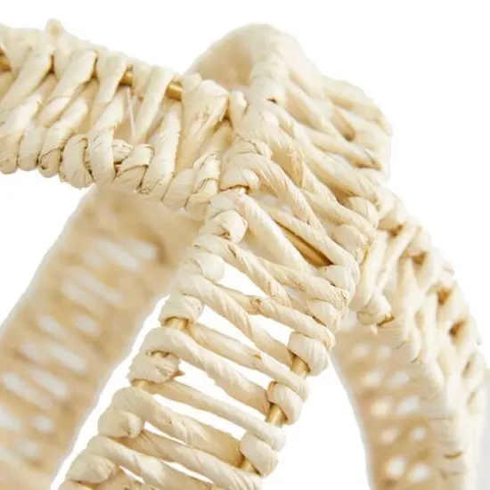 Cream Metal Natural Geometric Sculpture Set {4}