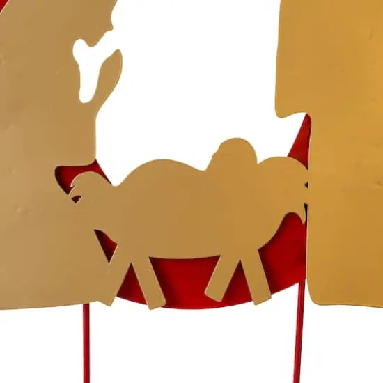 Glitzhome&reg; 2.5ft. LED Metal Hope Yard Stake Set with Timer {8}