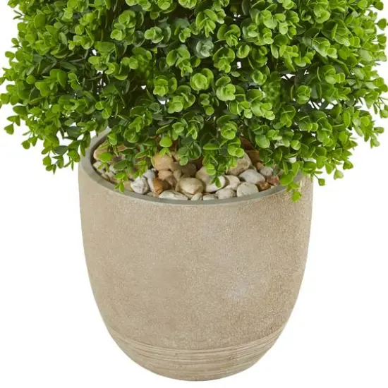 4ft. Eucalyptus Topiary Artificial Tree in Sandstone Planter {4}