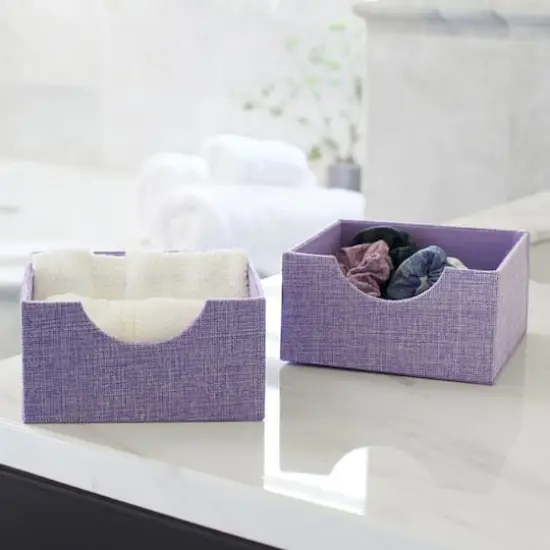 Household Essentials Square Drawer Organizers, 2ct. Purple {3}