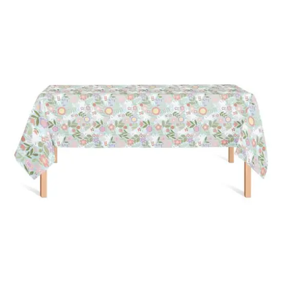 Pastel Bunny Floral Pattern 58" x 102" Tablecloth {3}