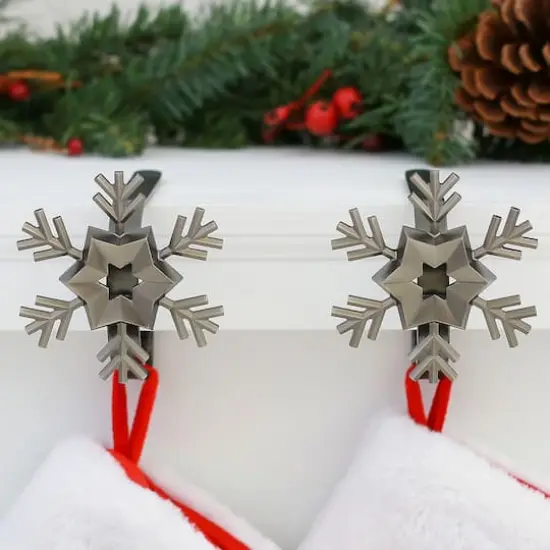 Original MantleClip&reg; Pewter Snowflake Icons Stocking Holders, 2ct. {3}