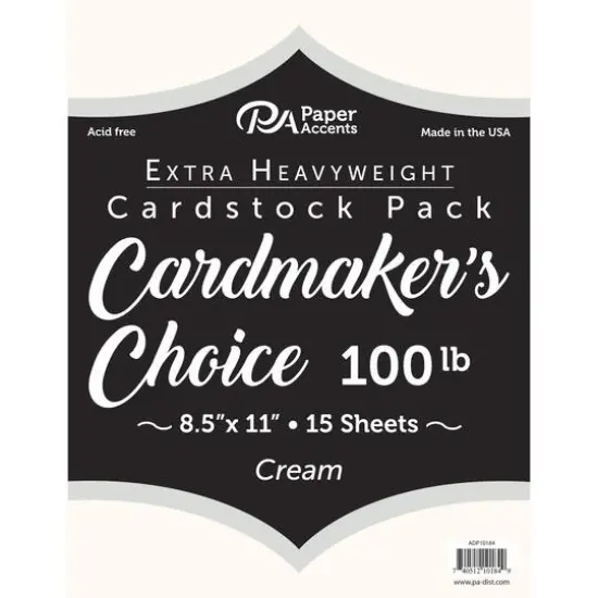 PA Paper™ Accents 100 lb. Cardmakers Choice 8.5" x 11" Cardstock, 15 Sheets Cream {1}