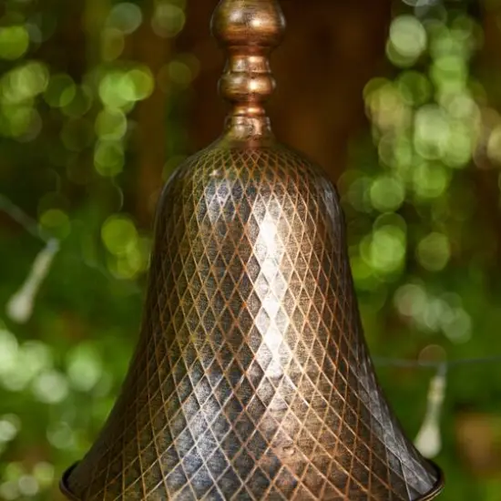 Glitzhome&reg; 24" White Washed Metal Bell Roof Birdhouse {7}