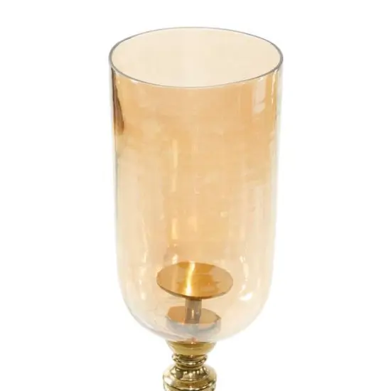 38" Gold Aluminum & Glass Traditional Candlestick Holder {4}