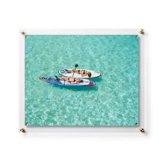 Wexel Art Single Panel Clear Acrylic Floating Wall Frame & Magnets with Gold Hardware {1}