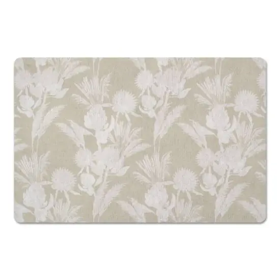 Tonal Protea Blooms Floor Mat Cream Tones {1}