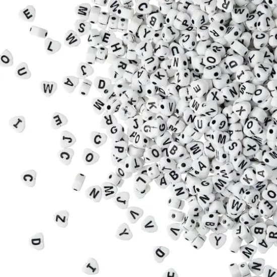 Alphabet Acrylic Heart Craft Beads by Bead Landing&trade;, 7mm {1}