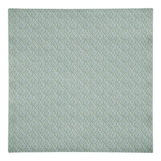 Quatre Cotton Twill Napkin Green on Blue {1}