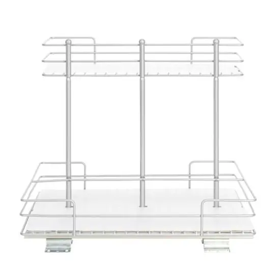 Household Essentials Glidez Double-Sided 2-Tier Organizer Silver {8}