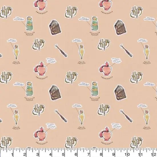 Harry Potter Peach Watercolor Oddities Precut Cotton Fabric {3}