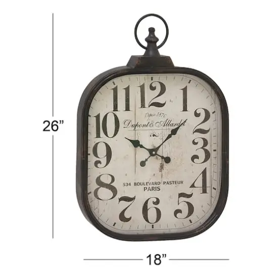 26" Black Metal Vintage Wall Clock {7}
