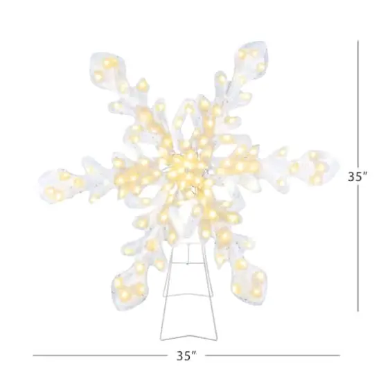 35" Outdoor Twinkling LED Snowflake {4}