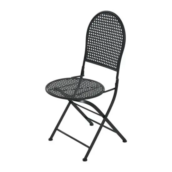 Hello Honey&reg; Metal Cane Outdoor Bistro Patio Set Black {4}