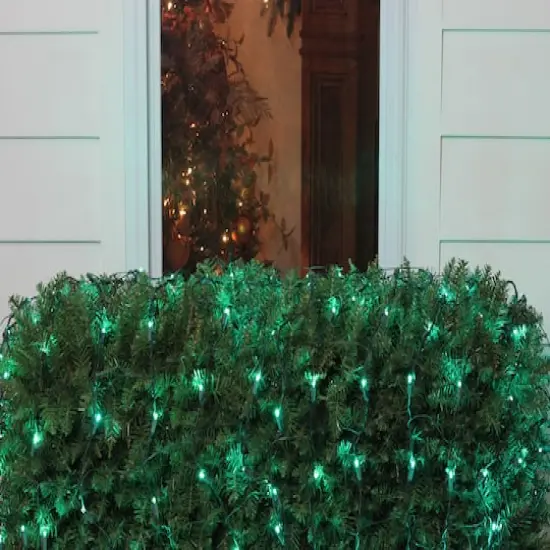 4ft. x 6ft. LED Wide Angle Net Style Christmas Lights Green {8}