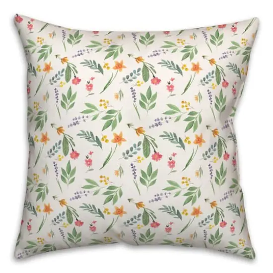 Spring Flower Bunches 18" x 18" Throw Pillow {1}