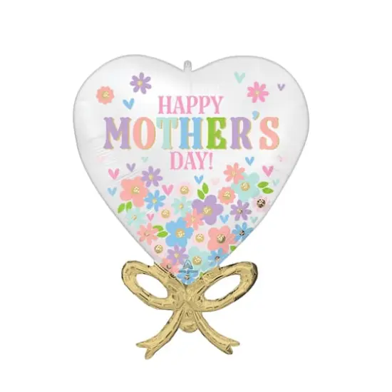28" Happy Mother's Day Daisy Chain Bow Foil Balloon {1}
