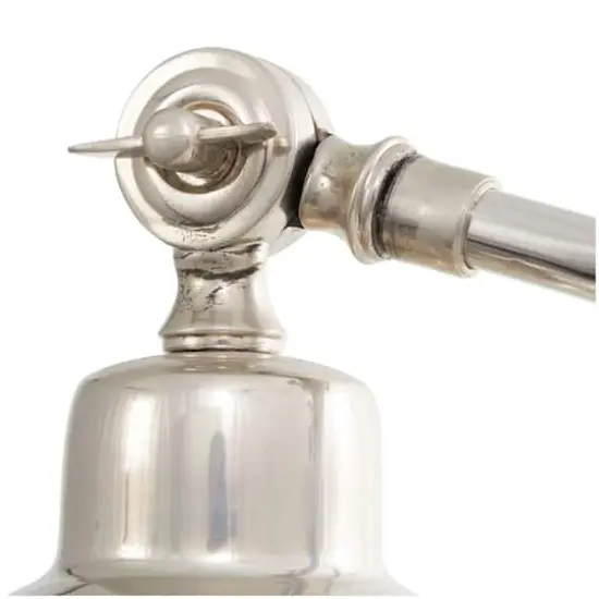 2ft. Silver Stainless Steel Desk Lamp with Dual Shades {10}